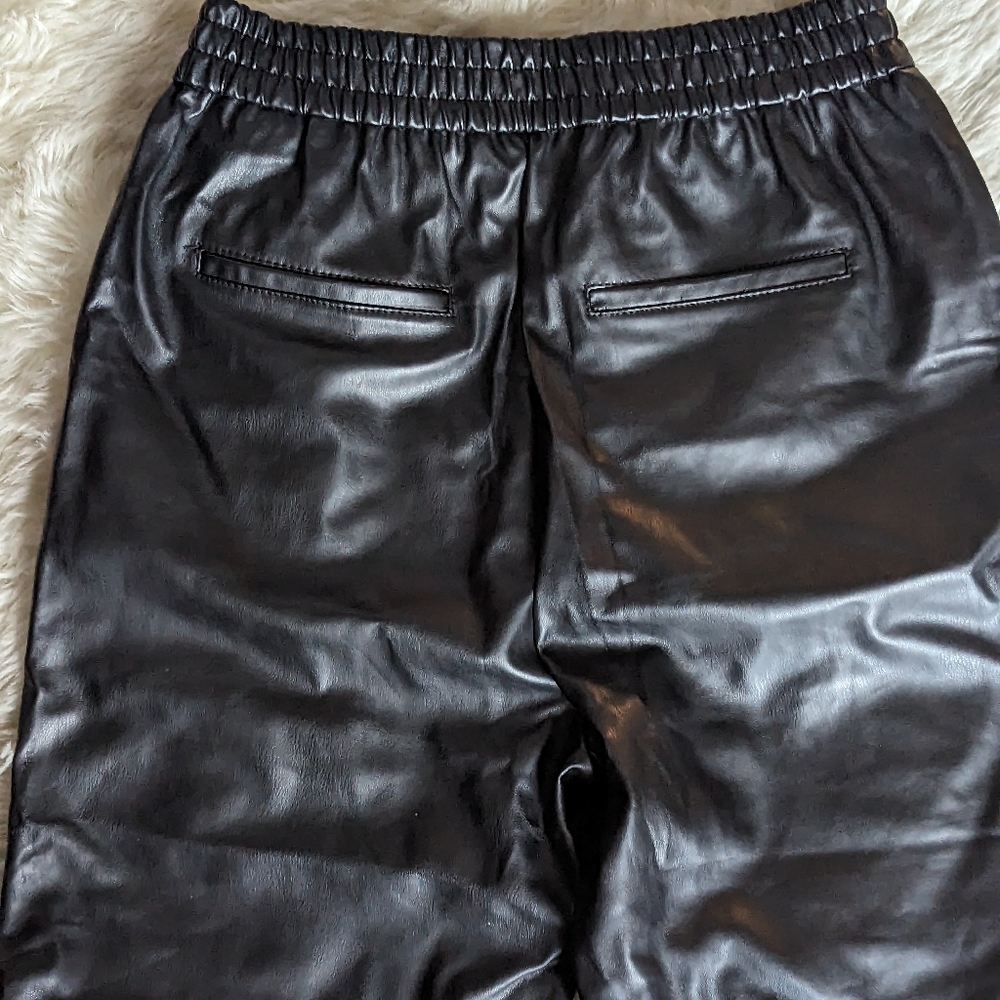 NWT Zara Faux Leather High Waisted Joggers - Picture 15 of 16